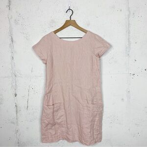 Eileen Fisher Blush Pink Pocket Shift Dress Size XS